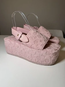 Coach Noelle rosa Damen-Plateausandalen Schuhe 7,5B klobig Y2K Retro - Bild 1 von 10