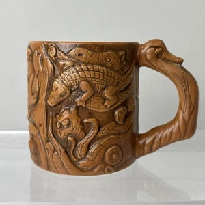 Disney Parks Animal Kingdom Lebensbaum 3D Kaffeebecher geschnitzt Holzoptik Neu mit Etikett - Bild 1 von 12
