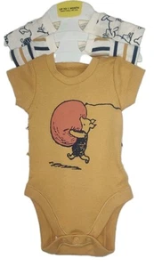 3er Pack Baby Bodys Langarm bis 1 Monat M&S Winnie Puuh weiche Baumwolle - Bild 1 von 7