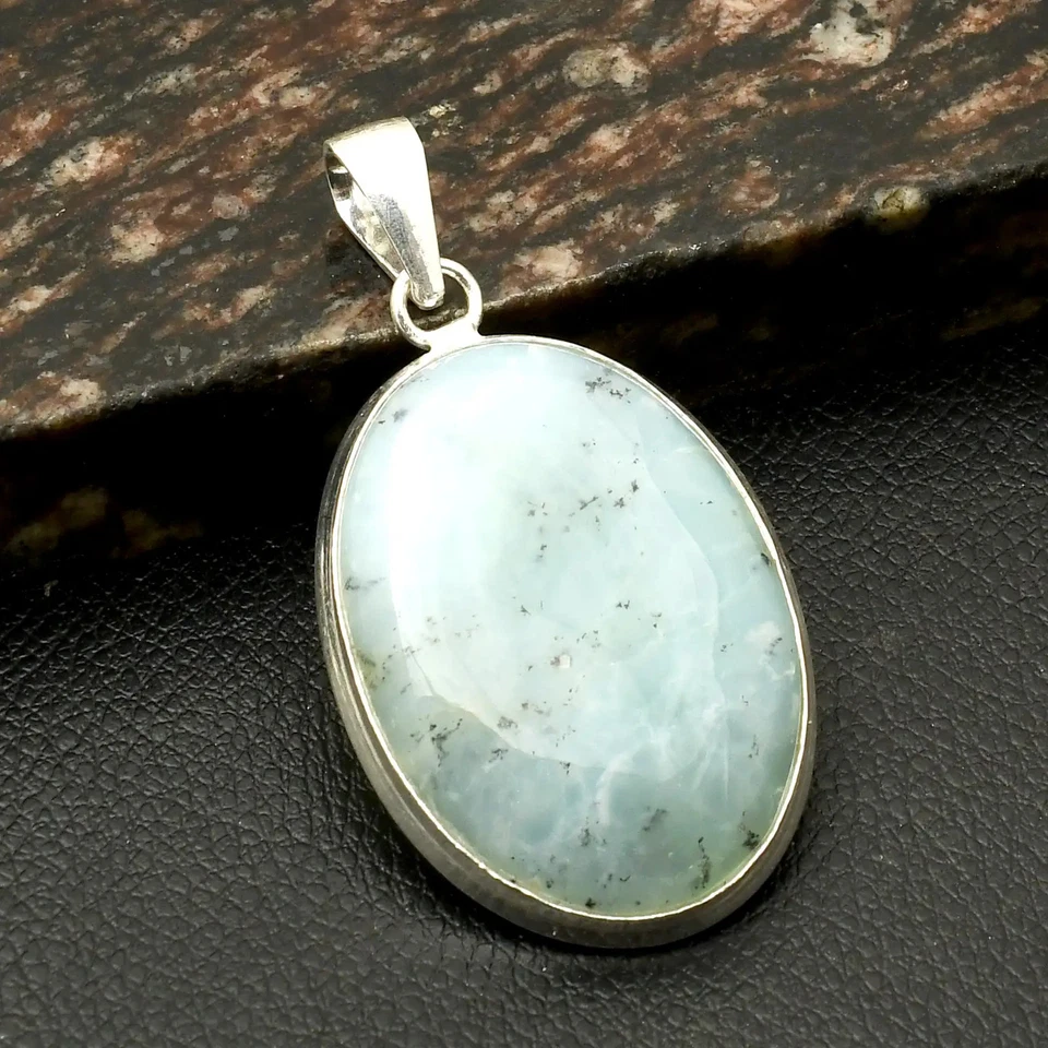 Aquamarine Gemstone Ethnic Handmade Pendant Jewelry For Christmas 2.6" AP-19255 - Image 1 of 1