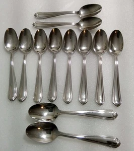12 cucharas de postre Lenox BEAD 18/10 acero inoxidable 7" cubiertos  - Imagen 1 de 6