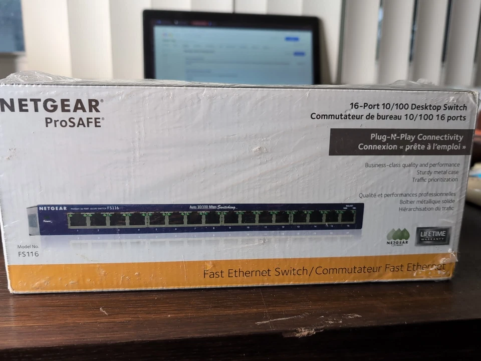 Genuine New Sealed NetGear ProSafe (FS116) 16-Ports External Switch - Image 1 of 1