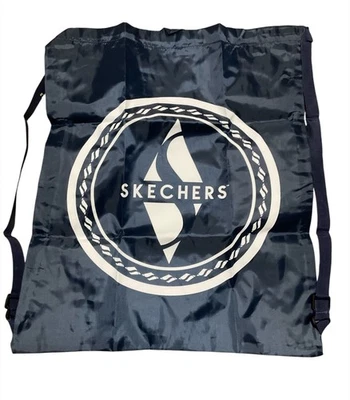 Mochila de gimnasio Skechers de nailon con cordón azul marino NUEVA Foto 1 de 2