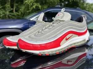 Nike Air Max 97 Pure Platinum Red Sneakers Shoes Men's Size 11.5 - Picture 1 of 12