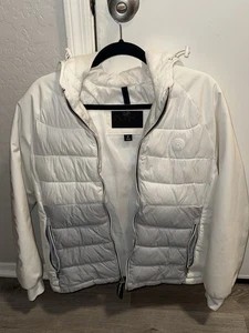Michael Kors Mens Two Tone Quilted Puffer Jacket White Gray sz Medium - Picture 1 of 5