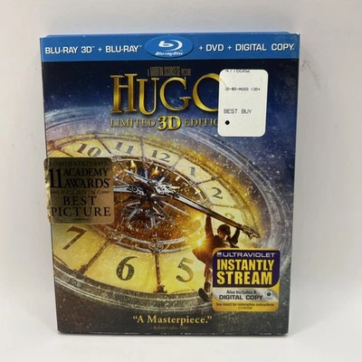 Hugo (Blu-ray/DVD, 2012, 3-Disc Set, Limited 3D Edition Rare Slipcover - Image 1 of 4