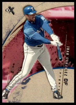 2002 Fleer E-X #47 Juan Gonzalez Texas Rangers MLB Baseball Base Acetate HOF - Image 1 of 2