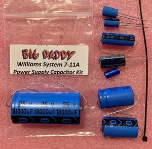 Power Supply Capacitor Repair Kit for Williams System 7-11A pinball machines