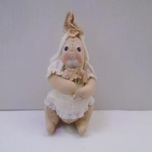 VINTAGE BOALT 1980 BRIDE BUNNY RABBIT HANDMADE SIGND XMAS ORNAMENT FREE S&H 1040 - Picture 1 of 6