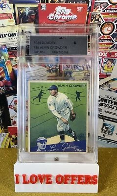 Goudey Alvin Crowder 1934 #15 Lou Gehrig dice tienda CGS 6 C MÁS BONITO COLOR LEER Foto 1 de 4