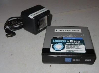 Linksys SD205 5-Port 10/100 Network Switch & AC Power Adapter Cord Great Used - Image 1 of 4
