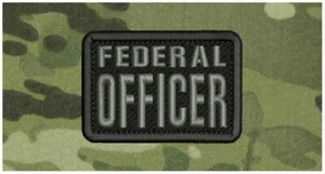 BUNDESOFFIZIER STICKEREI PATCH 2x3 HAKEN AUF RÜCKEN SCHWARZ/GRAU - Bild 1 von 2