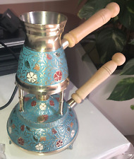 TURKISH/ ARAB, Greek Coffee maker with Burner Portable Decorative  Gift Packed