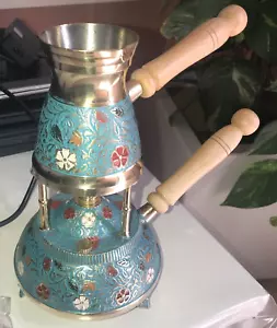 TURKISH/ ARAB, Greek Coffee maker with Burner Portable Decorative Gift Packed - Picture 1 of 11