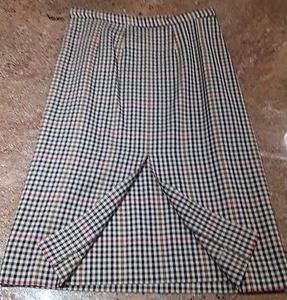 Burberry of London Nova karierter plissierter Wollrock, Gr. 10 lang - Bild 1 von 12