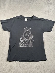 VINTAGE Dungeons & Dragons Shirt Youth Large Black Skeleton King Graphic Tee Y2K - Picture 1 of 8