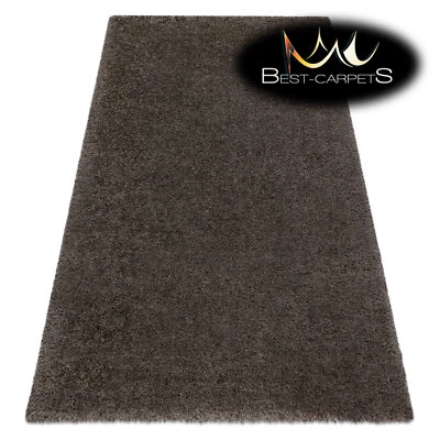 Amazing Modern Rug "SUPREME" Shaggy 5cm, soft, single-colour, DARK BROWN - Image 1 of 4