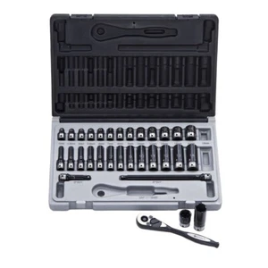 Dual Action 31 Piece 1/4" 6 Point Thin Wall Metric Standard & Deep Socket Set - Picture 1 of 1