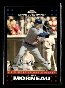 2007 Topps Chrome Refractor #256 Justin Morneau Twins MVP - Picture 1 of 2