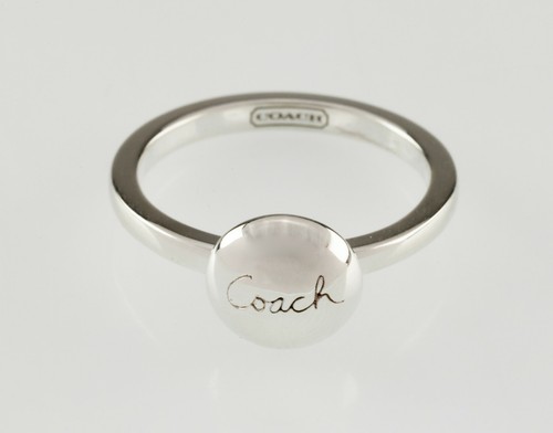 Adorabile anello fascia a cupola argento sterling Coach taglia 8!