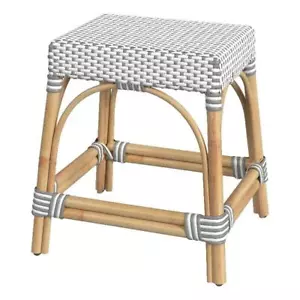 Butler Specialty Company Robias Rattan Rectangular 18" Dining Stool - Gray/White - Picture 1 of 6