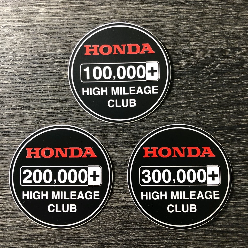 Honda High Mile Club Sticker Set Decal civic accord si Type R CR-V Ridgeline  - Image 1 of 1