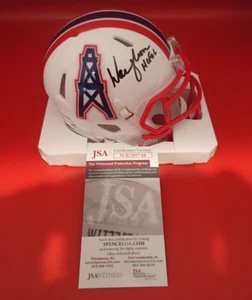 Warren Moon Signed Houston Oilers Mini Helmet W/HOF 06 JSA WB298748 - Picture 1 of 3