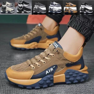 MENS RUNNING TRAINERS SHOCK ABSORBING CASUAL LACE GYM WALKING SPORTS SHOES SIZE - Picture 1 of 40