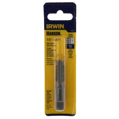 Irwin Hanson 8203 1/4"-18 NPT National Pipe Thread High Carbon Steel Plug Tap - Image 1 of 4