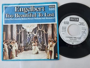 Engelbert Humperdinck - Too beautiful to last 7'' Vinyl Germany PROMO - Picture 1 of 5