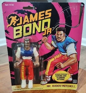 NEW IN PACKAGE 1991 VINTAGE JAMES BOND JR MR BUDDY MITCHELL FIGURE SPRING KICK - Picture 1 of 4
