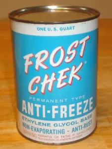 Anticongelante Frost Chek de colección de un cuarto de metal de hojalata ¡Bonito! Gas/petróleo vacío - Imagen 1 de 6