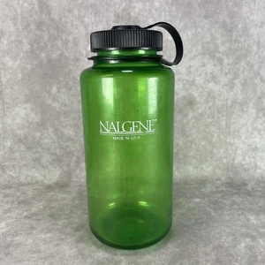 Vintage Nalgene Sustain 32 oz. Wide Mouth Water Bottle Green Black - Picture 1 of 8