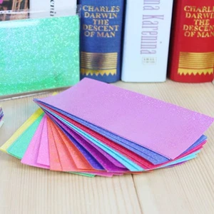 100 Pcs Craft Paper Glitter Square Folding Paper Pearlescent Paper - Picture 1 of 12