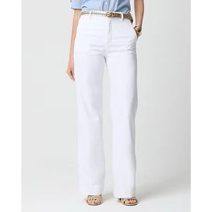 NWT!! J. CREW Factory White Drapey Denim Trousers Jeans High Waist Size 31 - Picture 1 of 12