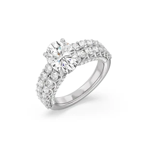 18k White Gold IGI Lab Created 3.75 Ct Oval Cut Diamond Ring Black Friday Sale - Picture 1 of 8
