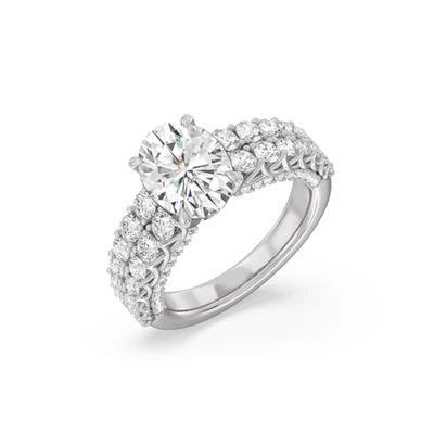18k White Gold IGI Lab Created 3.75 Ct Oval Cut Diamond Ring Black Friday Sale - Image 1 of 4
