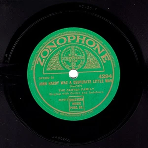 CARTER FAMILY 78 JOHN HARDY WAS A DESPERATE LITTLE MAN UK ZONO EXPORT 4294 E+ - Picture 1 of 2