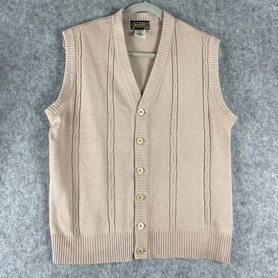 De Colección Sears Ropa Deportiva Chaleco Para Hombres XL Beige Tejido Pescador Abuelo Academia Años 70 80 Foto 1 de 4
