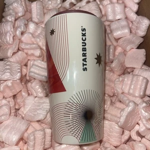 Starbucks Summer 2020 TUMBLER/Travel Mug Ceramic Coffee Cup w/ Lid 12 Fl Oz NEW - Picture 1 of 4
