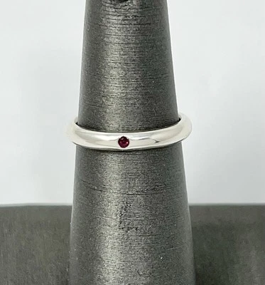 Tiffany & Co Elsa Peretti 925 Sterling Silver Ruby Stacking Band Ring Sz 5 - Image 1 of 4