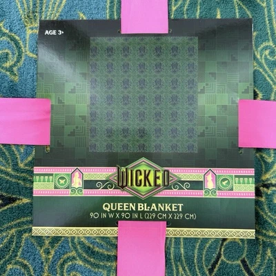 WICKED Universal Emerald City Queen Size Blanket 90in x 90in New Plush Cozy Soft - Image 1 of 4