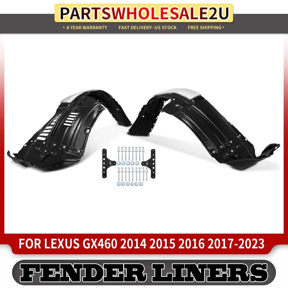 2x Forros de guardabarros delanteros interiores laterales con espuma aislante para Lexus GX460 2014-2023 Foto 1 de 4