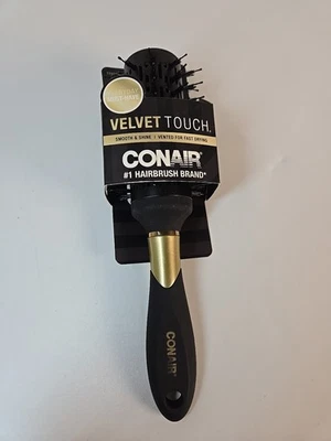 Conair Velvet Touch Vent Hair Brush Dry, Style ~ Black ~ * New* - Image 1 of 4