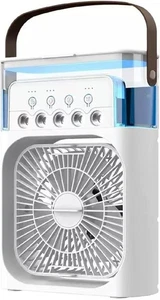 Ventilatore Condizionatore Portatile, Mini Raffrescatore Aria Evaporativo con Luce LED 7 Colori - Foto 1 di 10