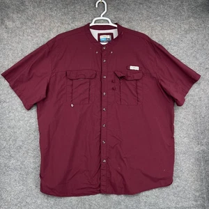 Magellan Outdoors Fish Gear Shirt Mens 4XL Burgundy Vented Fishing Button Up - Picture 1 of 10