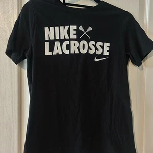 Lacrosse Nike Black T-Shirt with White Details - Picture 1 of 4