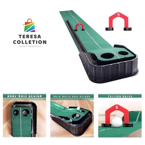 Realistic Indoor Golf Putting Mat with Automatic Ball Return - 105 Inches Long - Bild 1 von 9