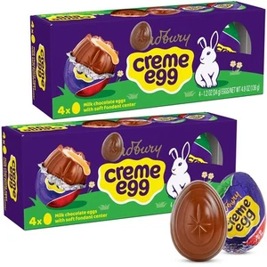 Cad bury Creme Uova, 2 Scatole di Uovo di Pasqua Ciascuna Contiene 4 Uova di Cioccolato, Id... - Foto 1 di 9