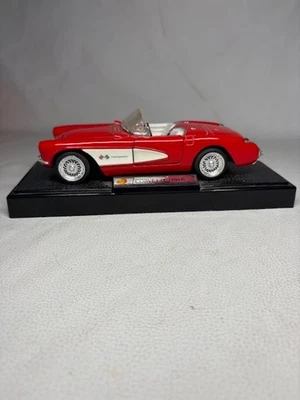 1957 Red Chevrolet Corvette Convertible Die Cast 1/18 w/ Stand No Box - Image 1 of 4